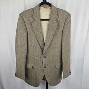 Larry Mahan Cowboy Collection Tweed Blazer Brown Wool Small Vintage Western